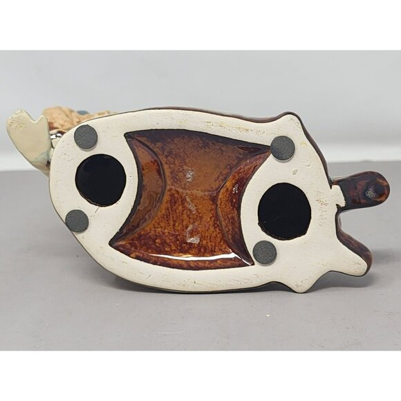 Vintage Handcrafted Ceramic Girl Figurine Dress Pigtails Blue Bow & Brown Shoes‎ - Picture 6 of 11